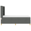 Box spring seng med hovedgærde Mørkegrå 90 x 200 cm Stof