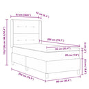 Box spring seng med hovedgærde Mørkegrå 90 x 200 cm Stof
