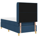 Box spring seng med hovedgærde Blå 90 x 200 cm Stof