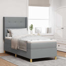 Box spring seng med hovedgærde Lysegrå 100 x 200 cm Stof