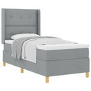 Box spring seng med hovedgærde Lysegrå 100 x 200 cm Stof