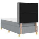 Box spring seng med hovedgærde Lysegrå 100 x 200 cm Stof