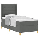 Box spring seng med hovedgærde Mørkegrå 100 x 200 cm Stof