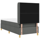 Box spring seng med hovedgærde Mørkegrå 100 x 200 cm Stof