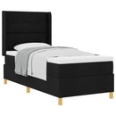 Box spring seng med hovedgærde Sort 100 x 200 cm Stof