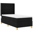 Box spring seng med hovedgærde Sort 100 x 200 cm Stof