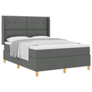 Box spring seng med hovedgærde Mørkegrå 140 x 190 cm Stof