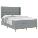 Box spring seng med hovedgærde Lysegrå 140 x 200 cm Stof