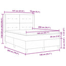Box spring seng med hovedgærde Lysegrå 140 x 200 cm Stof