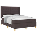 Box spring seng med hovedgærde Mørk Brun 140 x 200 cm Stof
