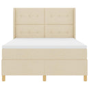 Box spring seng med hovedgærde Creme 140 x 200 cm Stof