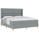 Box spring seng med hovedgærde Lysegrå 180 x 200 cm Stof