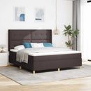 Box spring seng med hovedgærde Mørk Brun 180 x 200 cm Stof