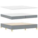 Box spring seng med hovedgærde Lysegrå 200 x 200 cm Stof