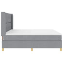 Box spring seng med hovedgærde Lysegrå 200 x 200 cm Stof