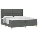 Box spring seng med hovedgærde Mørkegrå 200 x 200 cm Stof