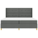 Box spring seng med hovedgærde Mørkegrå 200 x 200 cm Stof