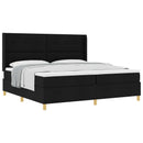 Box spring seng med hovedgærde Sort 200 x 200 cm Stof