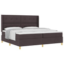 Box spring seng med hovedgærde Mørk Brun 200 x 200 cm Stof