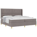 Box spring seng med hovedgærde Gråbrun 200 x 200 cm Stof
