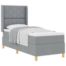 Box spring seng med hovedgærde Lysegrå 80 x 200 cm Stof