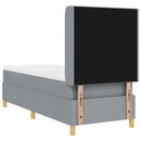 Box spring seng med hovedgærde Lysegrå 80 x 200 cm Stof
