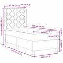 Box spring seng med hovedgærde Lysegrå 80 x 200 cm Stof