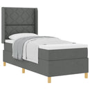 Box spring seng med hovedgærde Mørkegrå 80 x 200 cm Stof