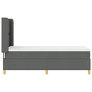 Box spring seng med hovedgærde Mørkegrå 80 x 200 cm Stof