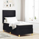 Box spring seng med hovedgærde Sort 80 x 200 cm Stof