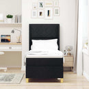 Box spring seng med hovedgærde Sort 80 x 200 cm Stof