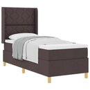 Box spring seng med hovedgærde Mørk Brun 80 x 200 cm Stof