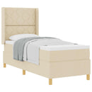 Box spring seng med hovedgærde Creme 80 x 200 cm Stof