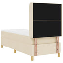 Box spring seng med hovedgærde Creme 80 x 200 cm Stof