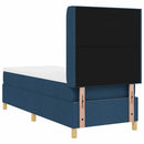 Box spring seng med hovedgærde Blå 80 x 200 cm Stof