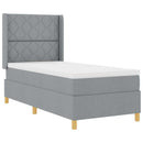 Box spring seng med hovedgærde Lysegrå 90 x 190 cm Stof