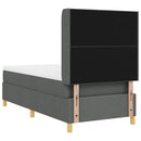 Box spring seng med hovedgærde Lysegrå 90 x 190 cm Stof