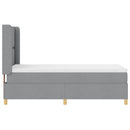 Box spring seng med hovedgærde Lysegrå 90 x 190 cm Stof