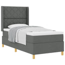 Box spring seng med hovedgærde Mørkegrå 90 x 190 cm Stof
