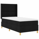 Box spring seng med hovedgærde Sort 90 x 190 cm Stof