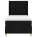 Box spring seng med hovedgærde Sort 90 x 190 cm Stof