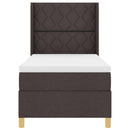 Box spring seng med hovedgærde Mørk Brun 90 x 190 cm Stof