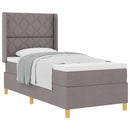 Box spring seng med hovedgærde Gråbrun 90 x 190 cm Stof