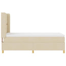 Box spring seng med hovedgærde Creme 90 x 190 cm Stof