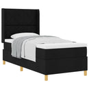 Box spring seng med hovedgærde Sort 90 x 200 cm Stof
