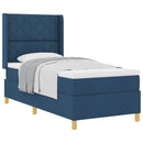 Box spring seng med hovedgærde Blå 90 x 200 cm Stof