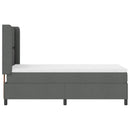 Box spring seng med hovedgærde Mørkegrå 100 x 200 cm Stof