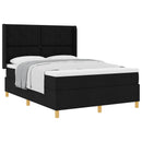 Box spring seng med hovedgærde Sort 140 x 190 cm Stof