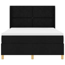 Box spring seng med hovedgærde Sort 140 x 190 cm Stof