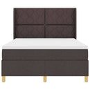 Box spring seng med hovedgærde Mørk Brun 140 x 190 cm Stof